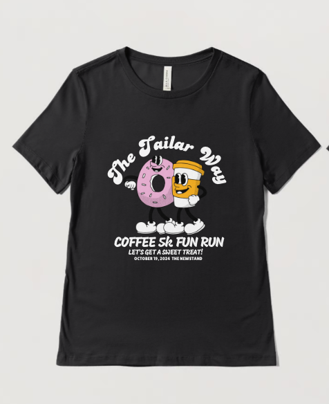 PRE-ORDER: Coffee 5k Fun Walk/Run  T-Shirt - Sat, Oct 19th 8am